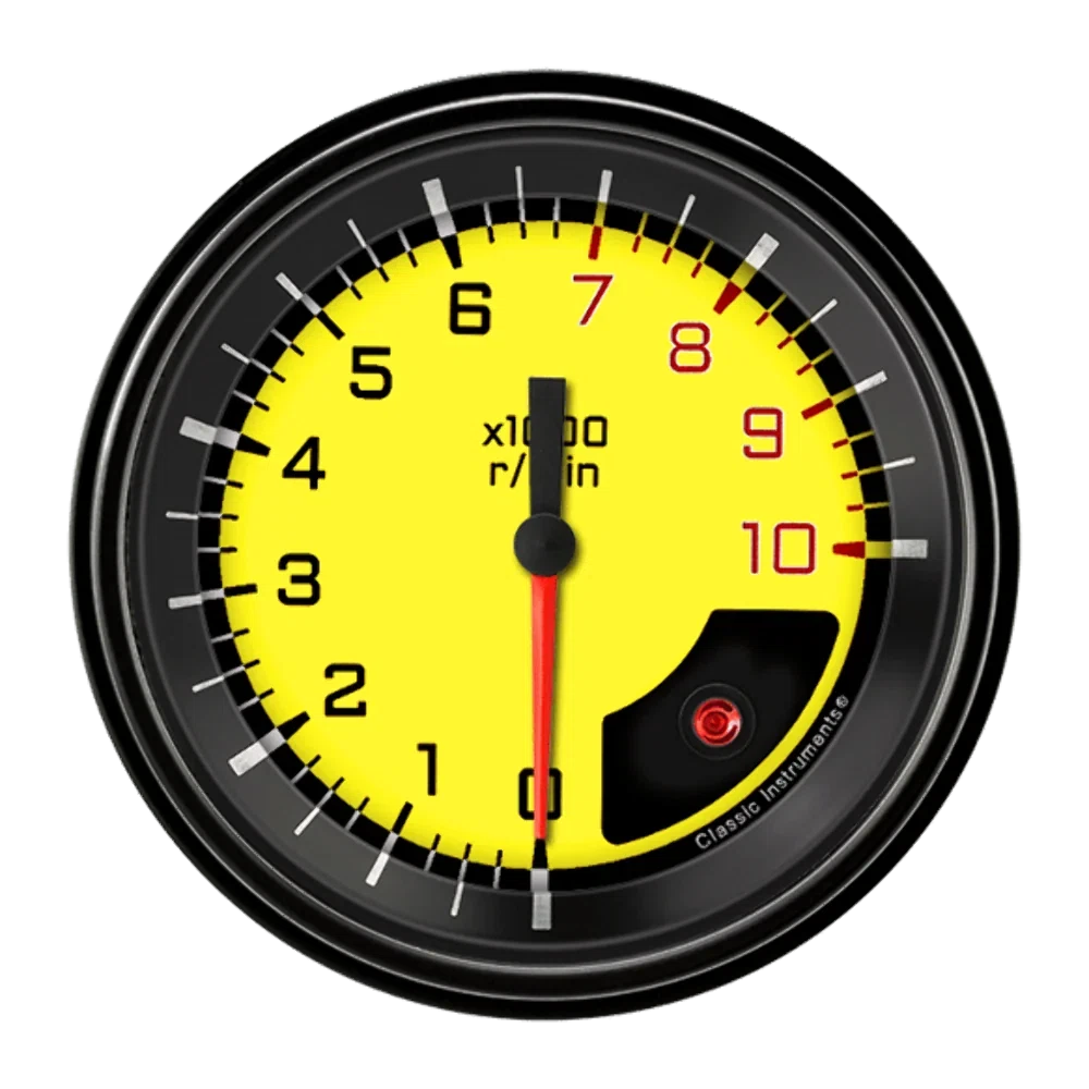 AutoCross Yellow 3 3_8_ Tachometer AX10YBLF